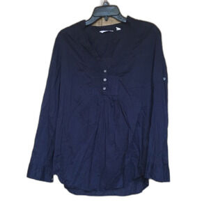New York & Company Cotton blouse color navy